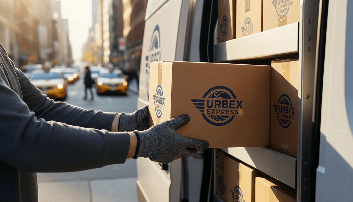 Professional courier holding a package ready for delivery